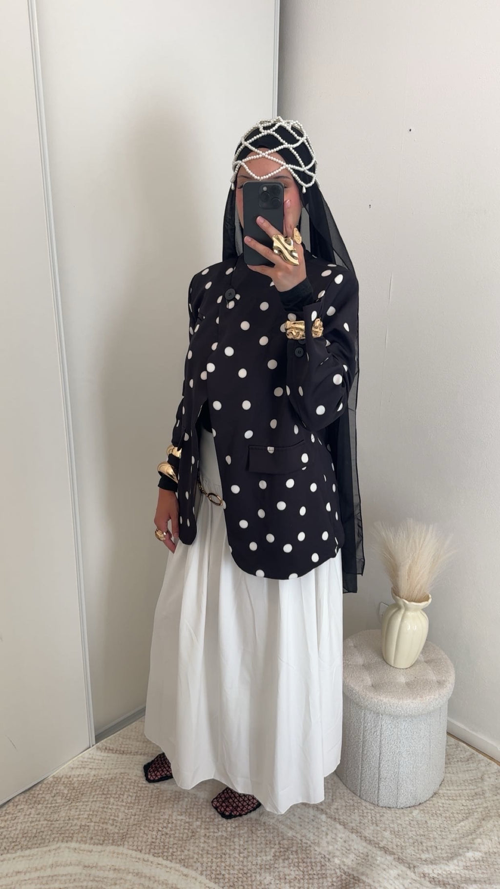 Veste à pois | Noir