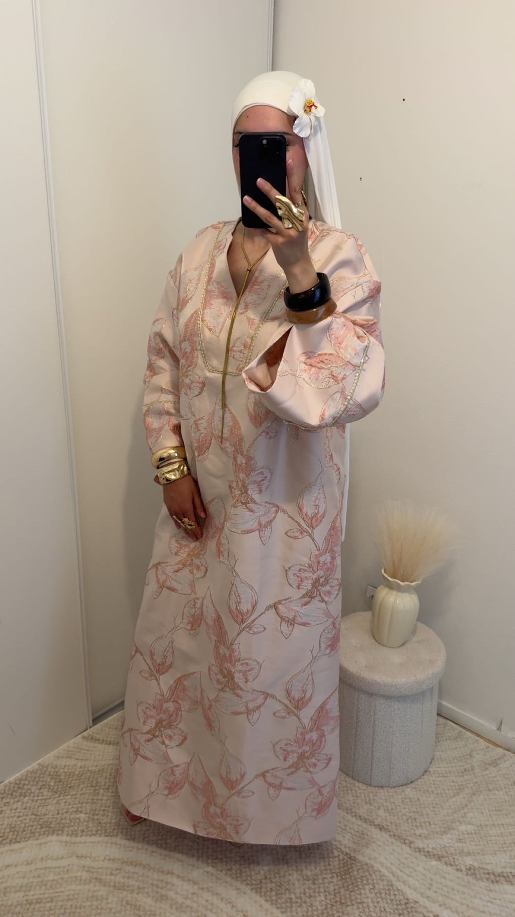 Robe brocard rose