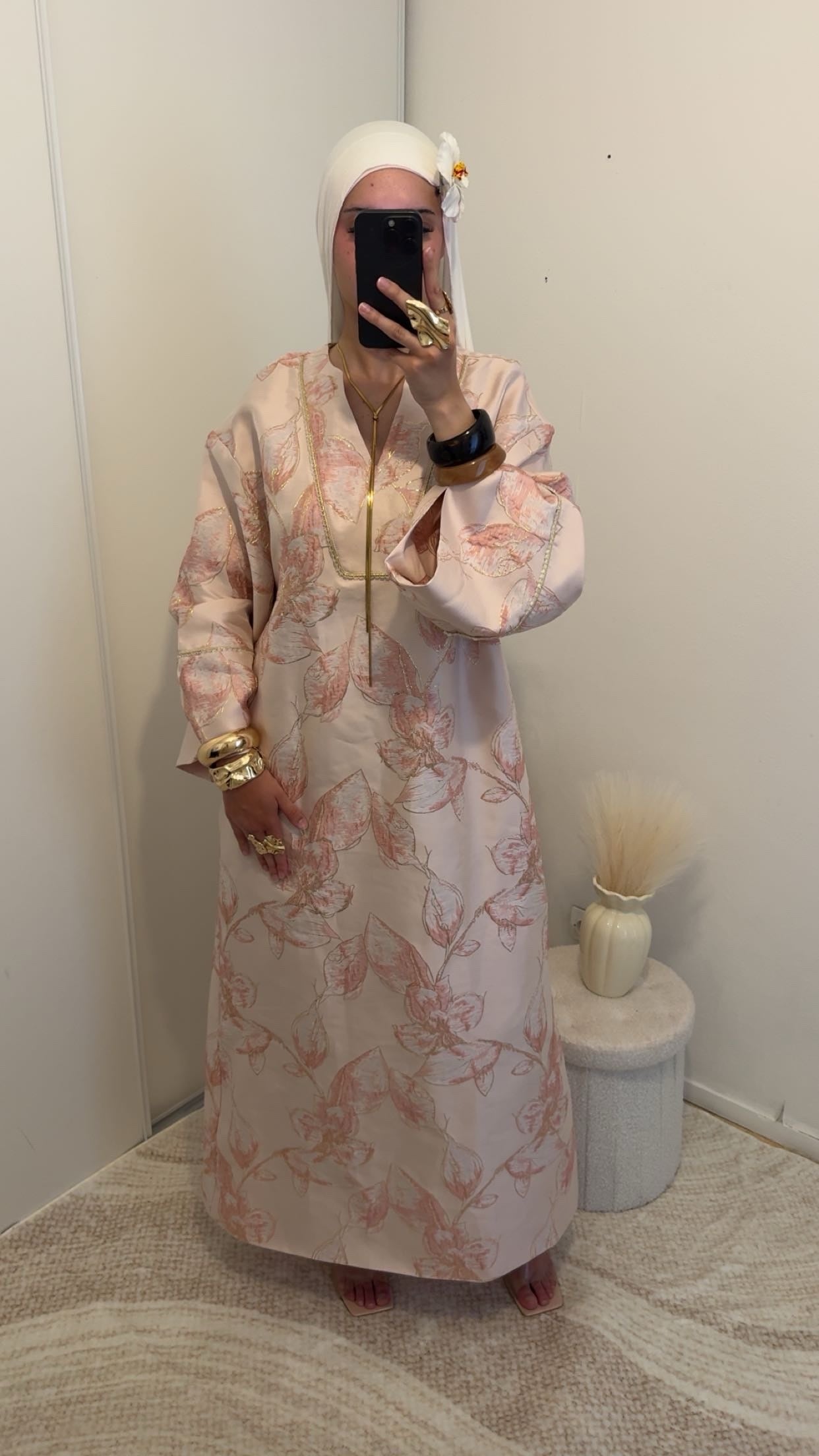 Robe brocard rose