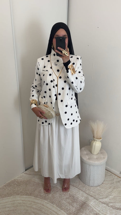 Blazer à pois | Blanc