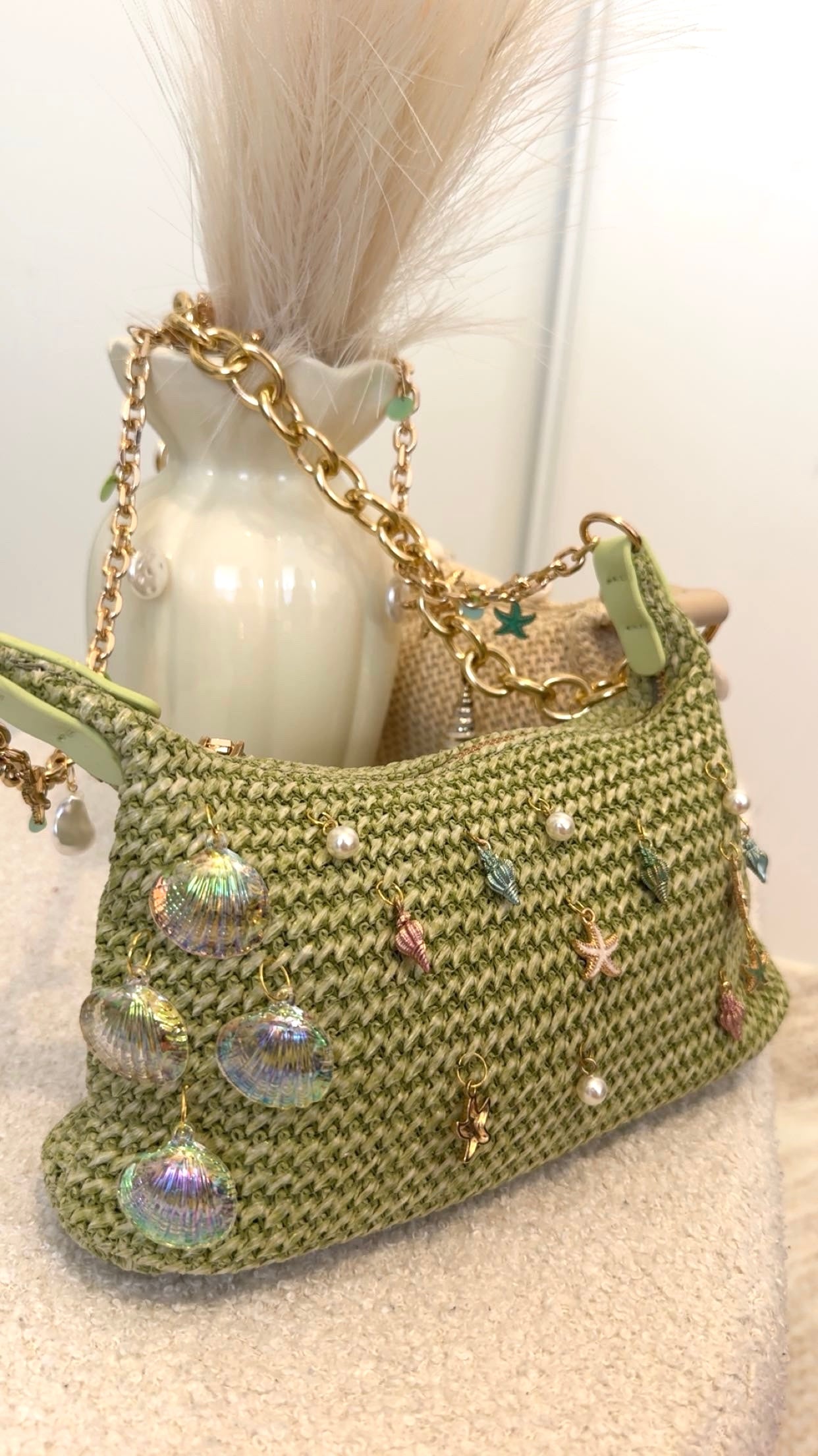 Sac Hawaï – Sac crochet vert personnalisé