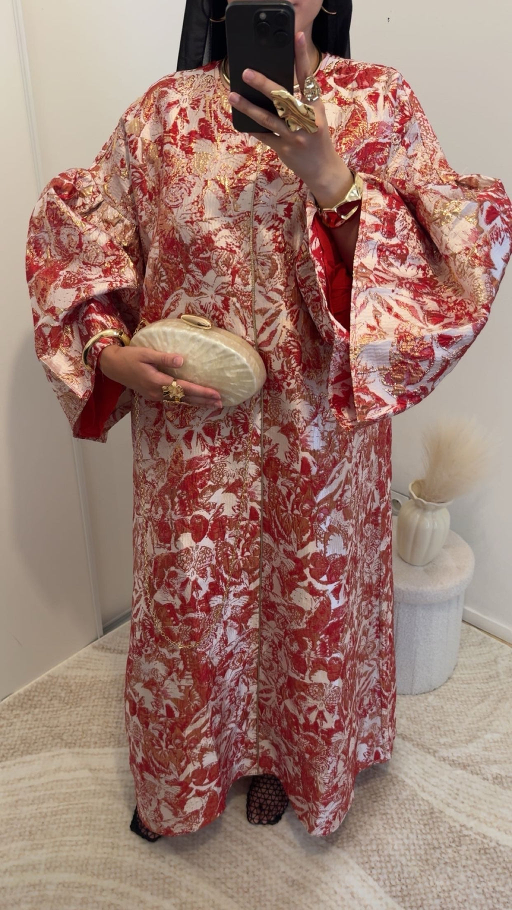 Robe brocard oversize | Rouge & Blanc