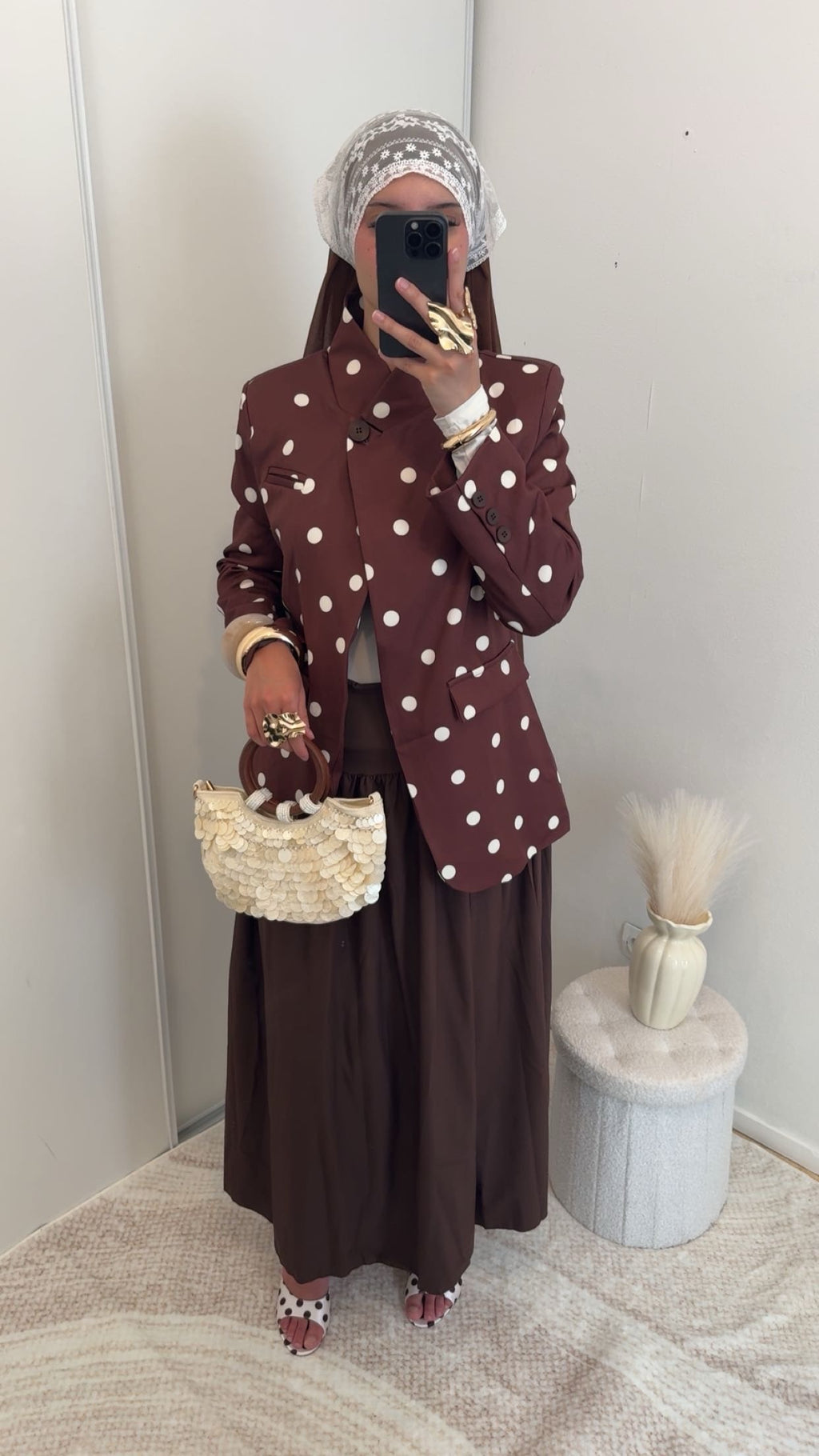 Blazer à pois | Marron