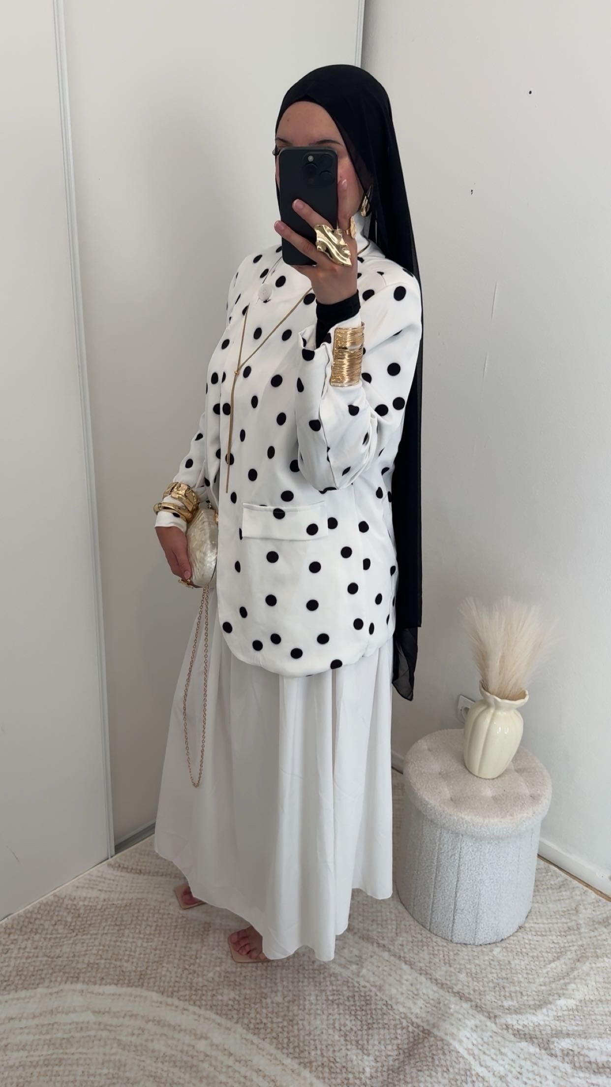 Blazer à pois | Blanc