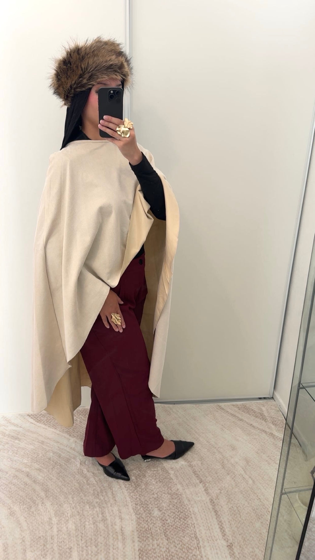 Haut cape | Abricot/Beige
