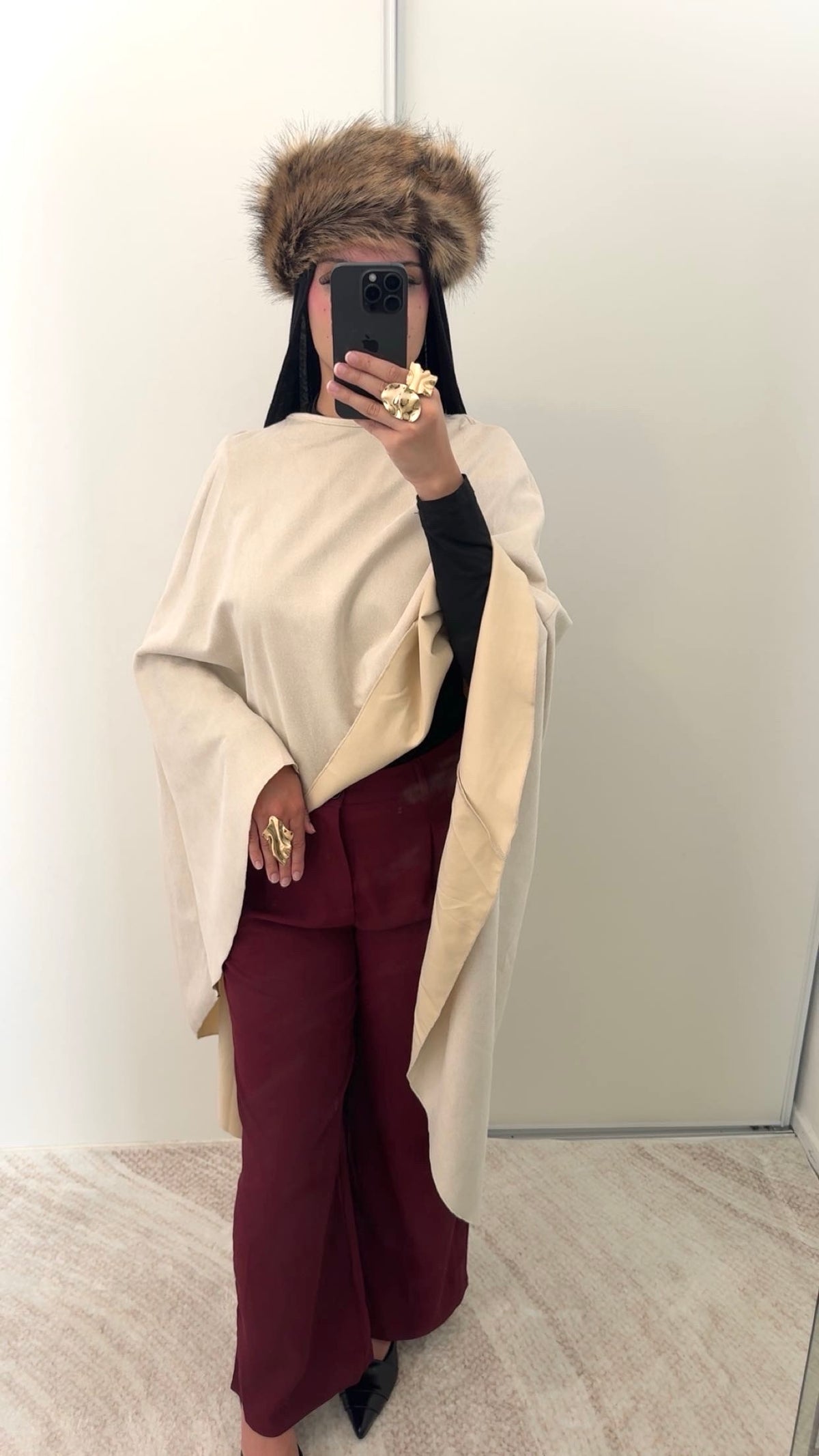 Haut cape | Abricot/Beige