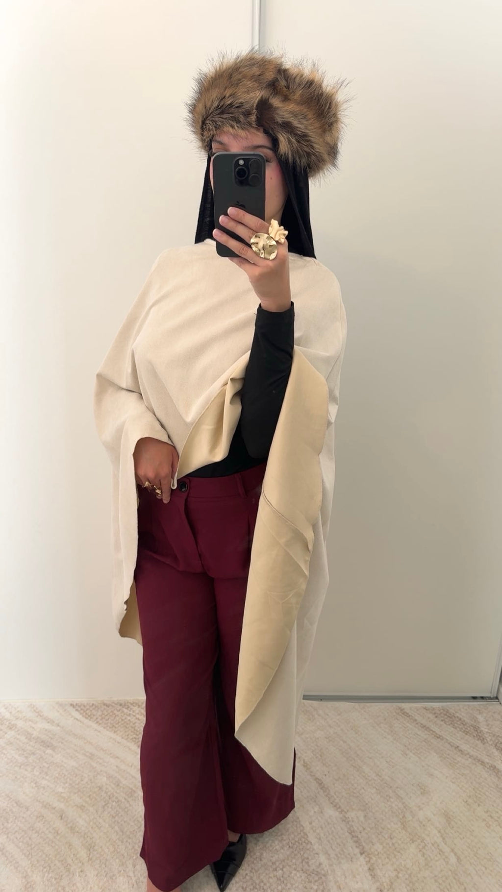 Haut cape | Abricot/Beige